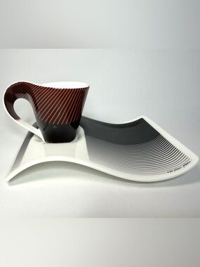 1980s Villeroy & Boch Marc Manu Cup & Saucer Set Postmodern Design